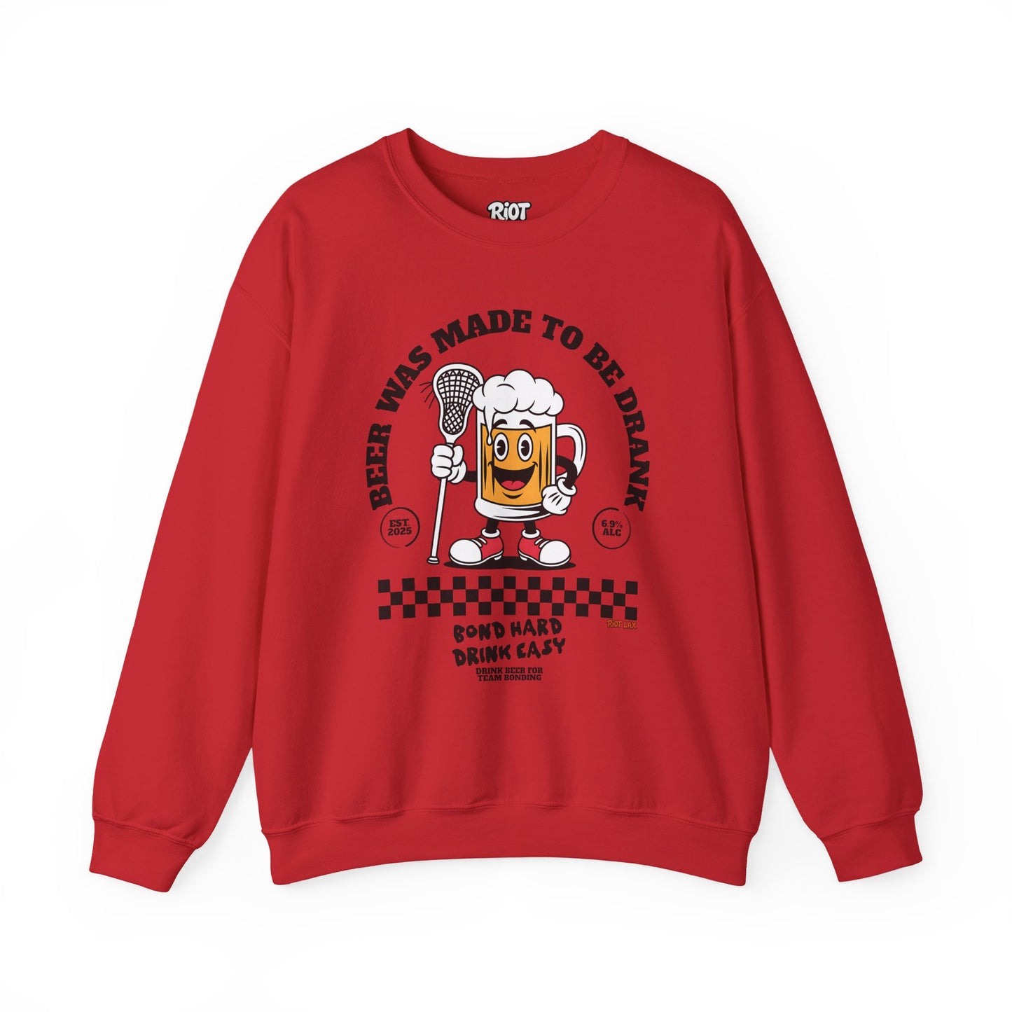 Beer Was Made To Be Drank Sweatshirt — Retro Cartoon Beer Crewneck