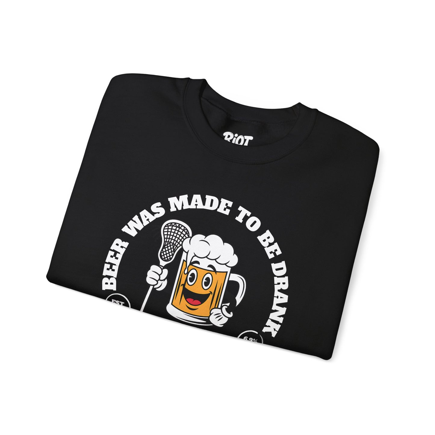 Beer Was Made To Be Drank Sweatshirt — Retro Cartoon Beer Crewneck