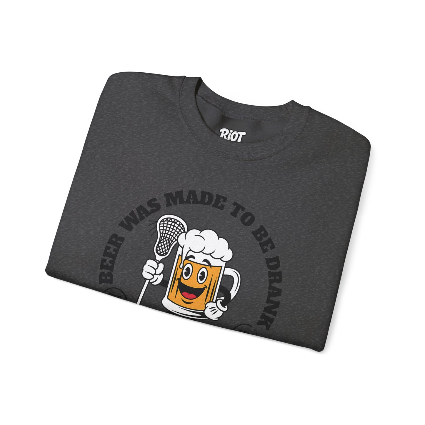 Beer Was Made To Be Drank Sweatshirt — Retro Cartoon Beer Crewneck