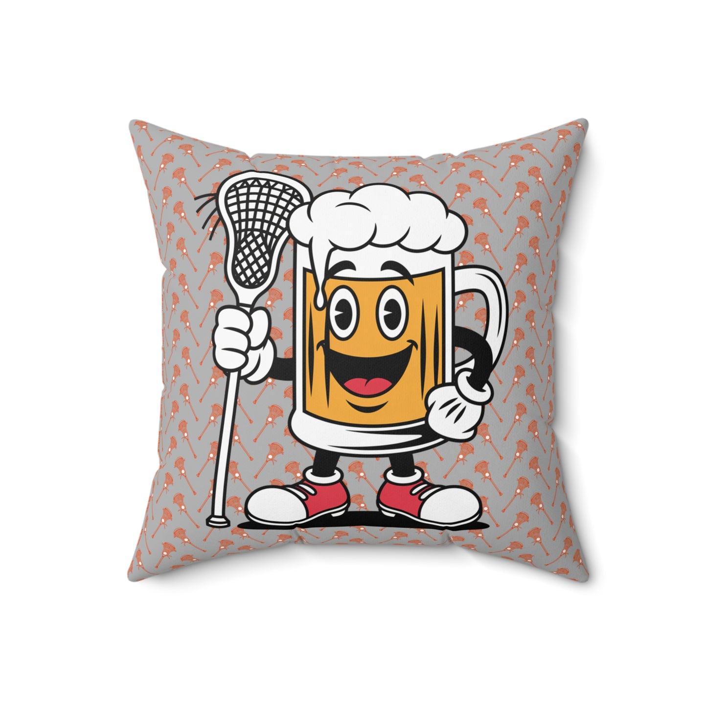 Cheerful Beer Mug Decorative Pillow, Unique Home Decor for Parties, Gifts for Beer Lovers, Couch Cushion, Playful Accent Pillow