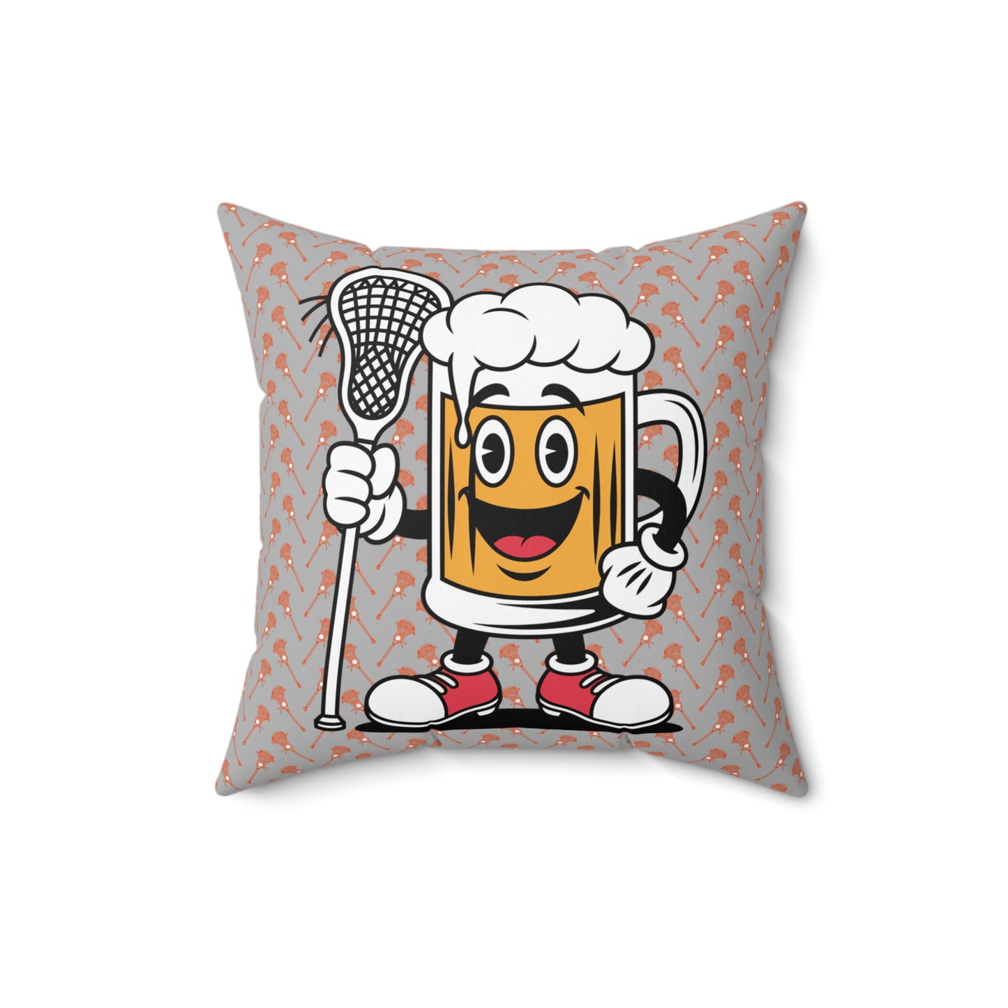 Cheerful Beer Mug Decorative Pillow, Unique Home Decor for Parties, Gifts for Beer Lovers, Couch Cushion, Playful Accent Pillow