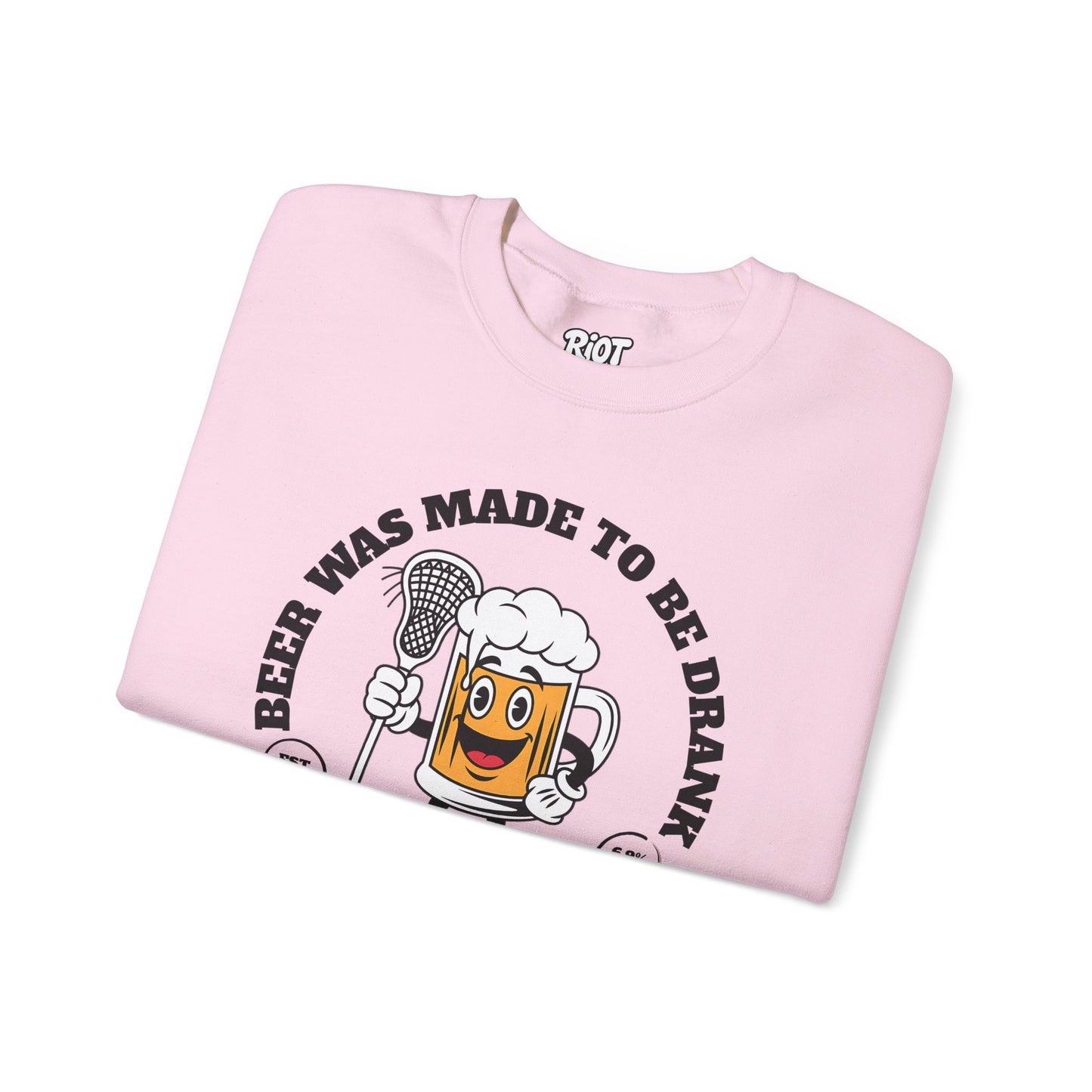 Beer Was Made To Be Drank Sweatshirt — Retro Cartoon Beer Crewneck
