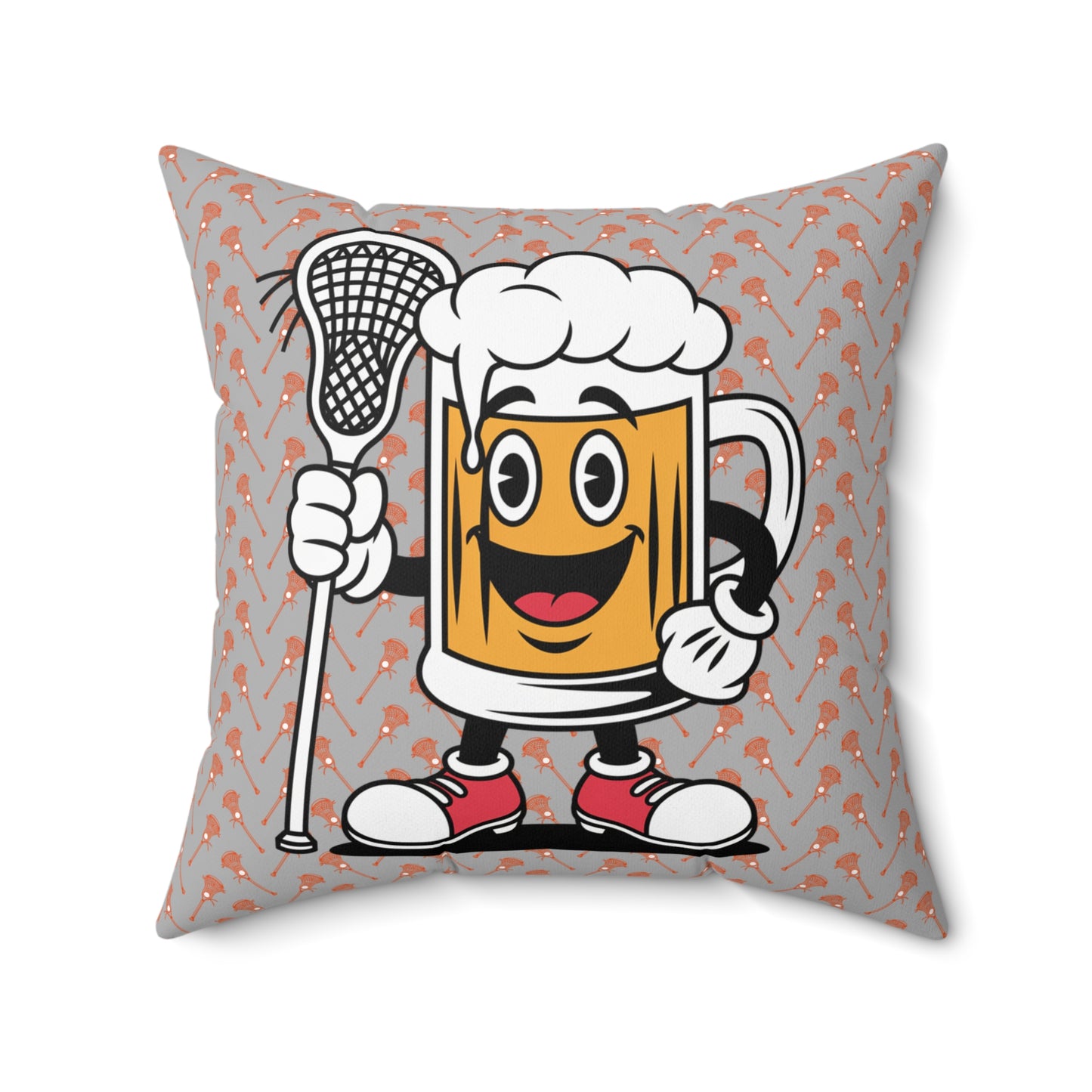 Cheerful Beer Mug Decorative Pillow, Unique Home Decor for Parties, Gifts for Beer Lovers, Couch Cushion, Playful Accent Pillow