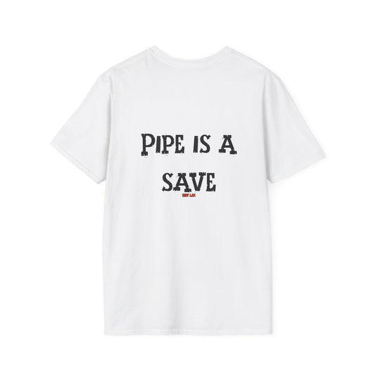 Lacrosse Goalie Tee - "Pipe Is A Save" Funny Lax Goalie T-Shirt