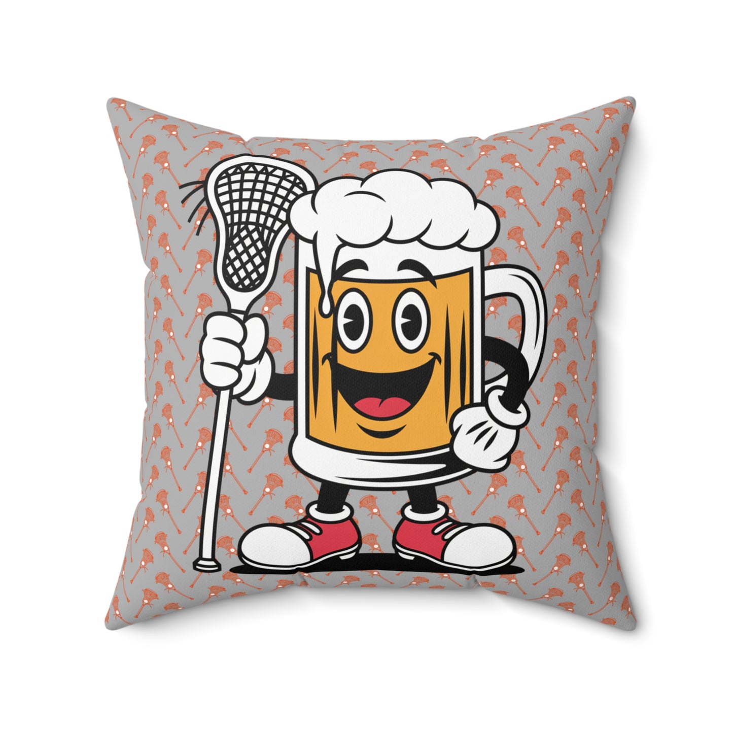 Cheerful Beer Mug Decorative Pillow, Unique Home Decor for Parties, Gifts for Beer Lovers, Couch Cushion, Playful Accent Pillow