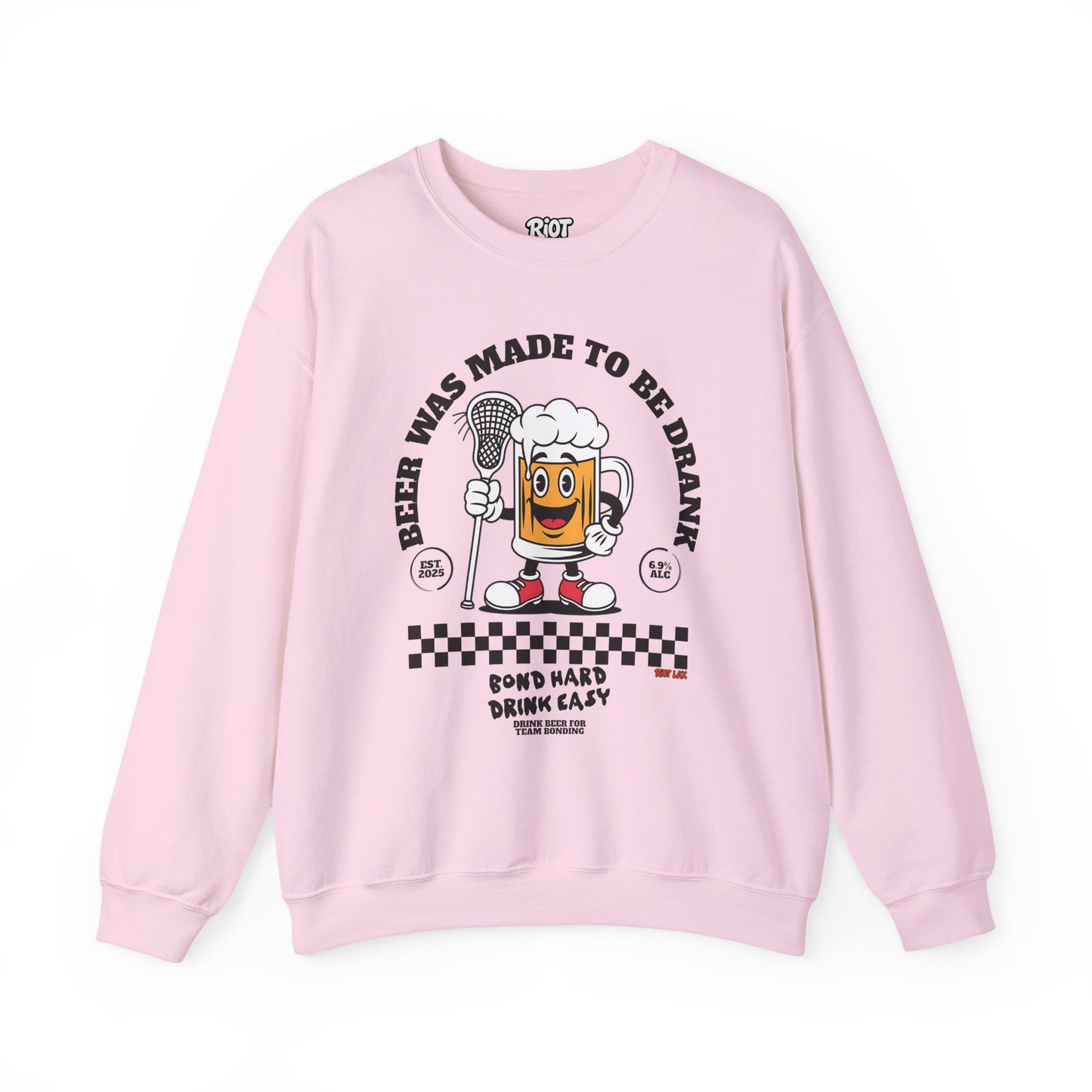 Beer Was Made To Be Drank Sweatshirt — Retro Cartoon Beer Crewneck