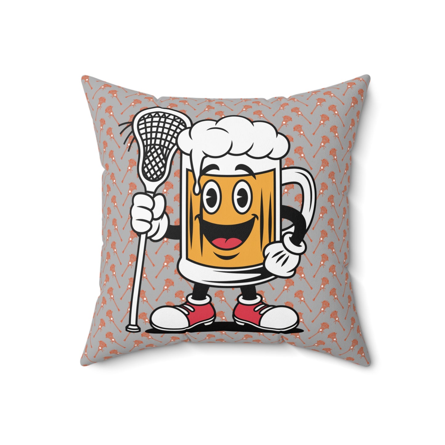 Cheerful Beer Mug Decorative Pillow, Unique Home Decor for Parties, Gifts for Beer Lovers, Couch Cushion, Playful Accent Pillow
