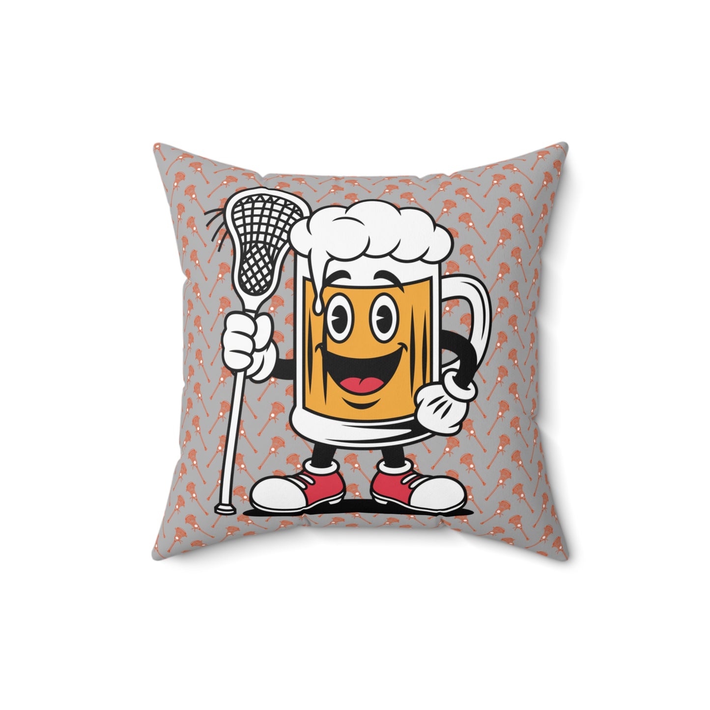 Cheerful Beer Mug Decorative Pillow, Unique Home Decor for Parties, Gifts for Beer Lovers, Couch Cushion, Playful Accent Pillow