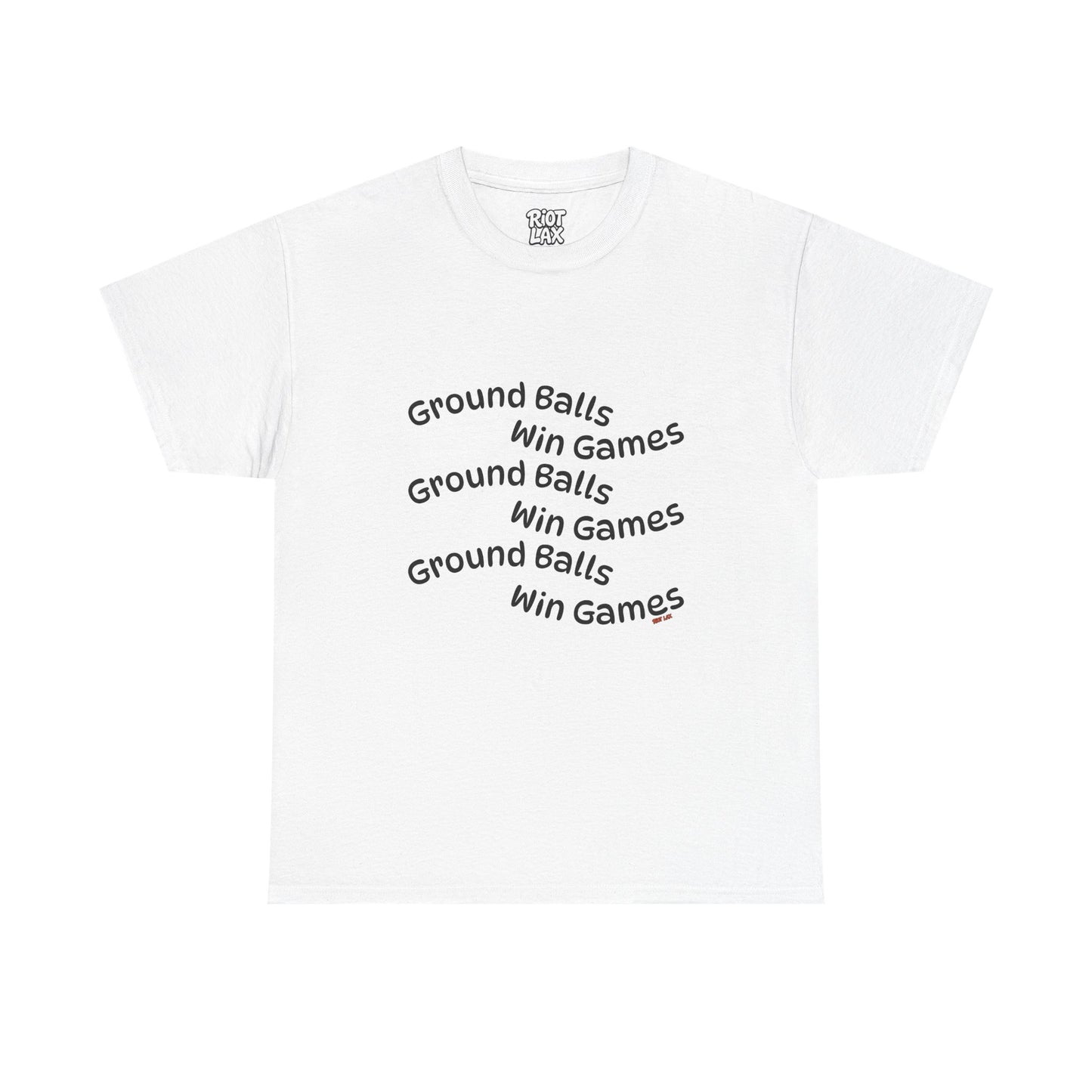 T-Shirt — "Ground Balls Win Games" Minimalist Lacrosse Tee